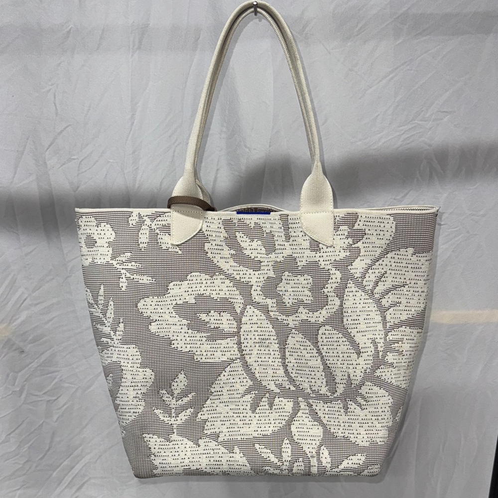 Rothy's Gray and Cream Floral Tote